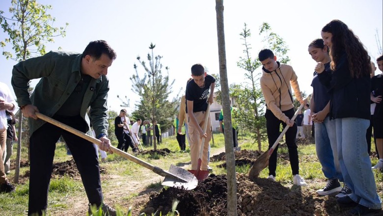 Fushatës së mbjelljes së pemëve i bashkohen nxënësit e shkollës “Andrea Stefani” në Laprakë!